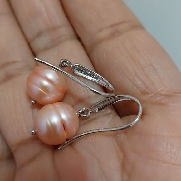 HONORA 925 Pink Freshwater Baroque Pearls Demi Parure Necklace Earrings Bracelet - Picture 4 of 8